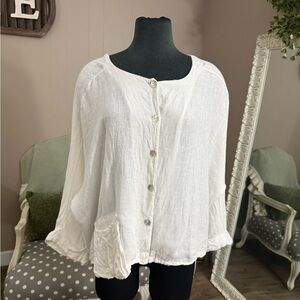 Belle France • Oversized Italian Linen Lagenlook Top